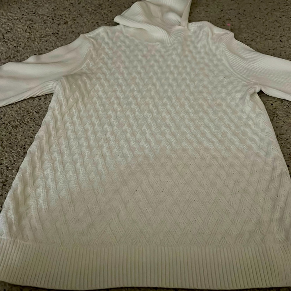 Lnads ends white sweater women’s large two XL